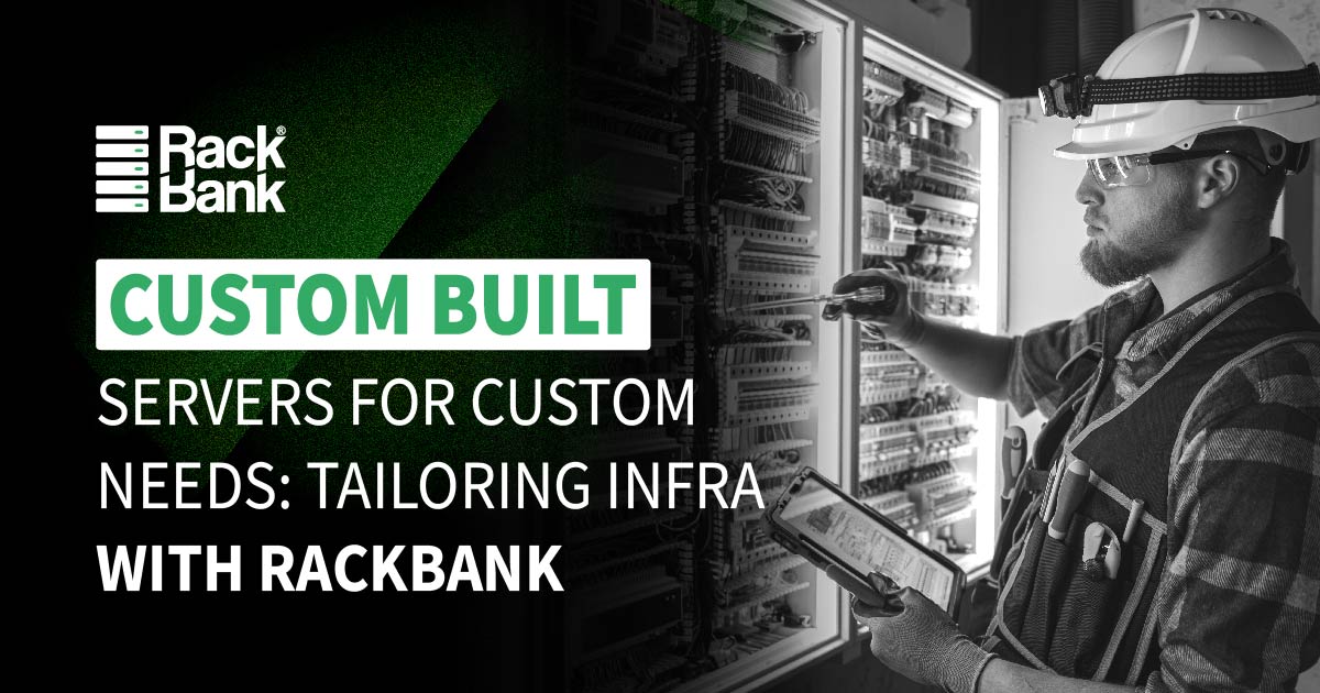 RackBank custom-built servers in a modern data center, optimized for diverse business workloads.
