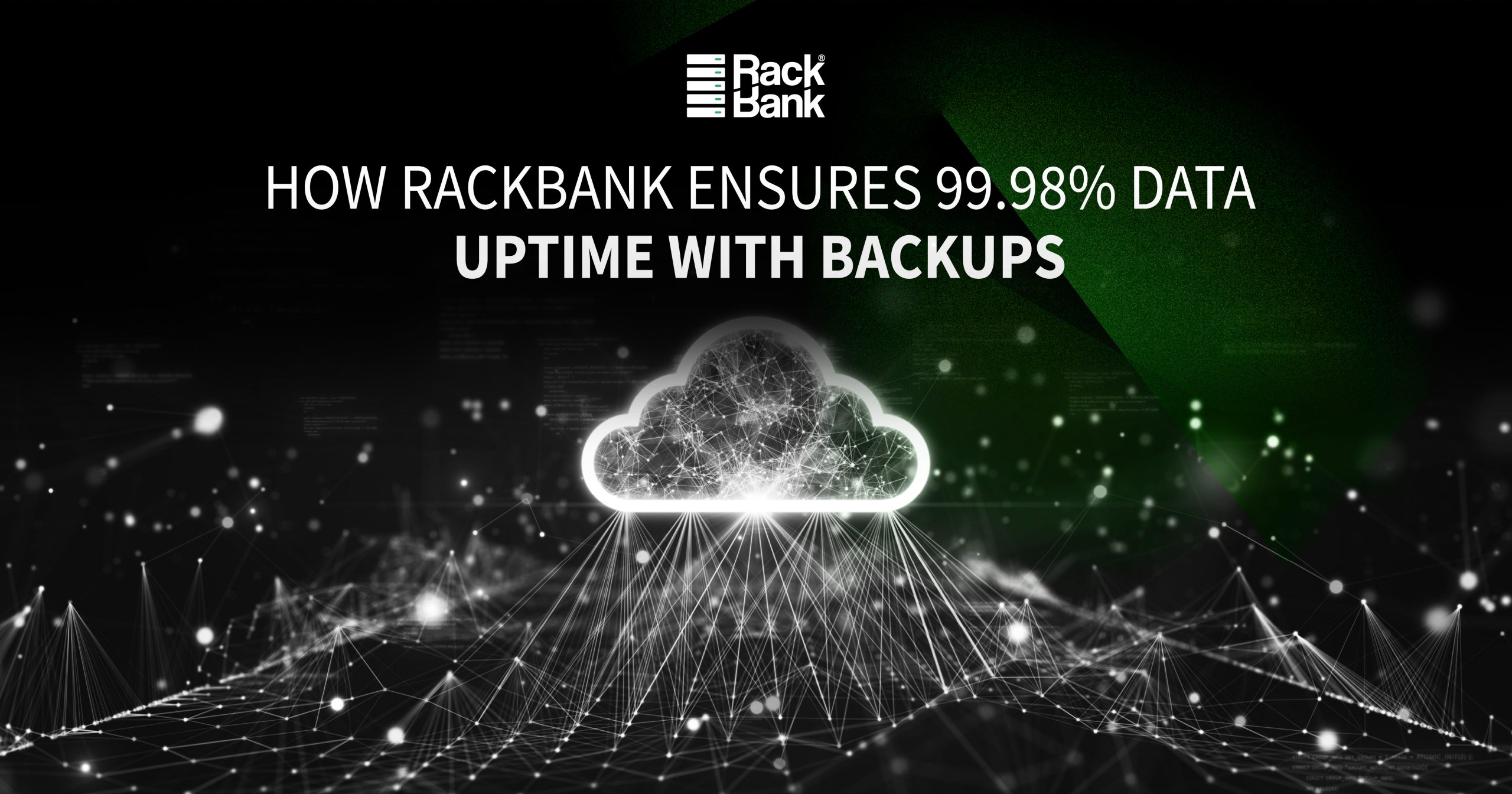 Server racks in a data center with backup power and storage systems ensuring uptime